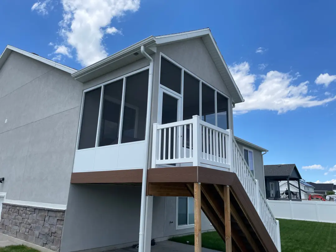 Custom White Screened Deck Enclosure in West Point, UT