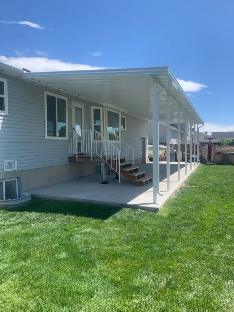 Custom 46x13 Steel Patio Cover Installation in Syracuse, UT