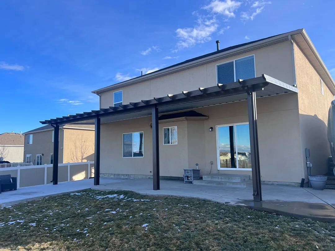 Durable 40x12 Steel Patio Cover Installation in Herriman UT