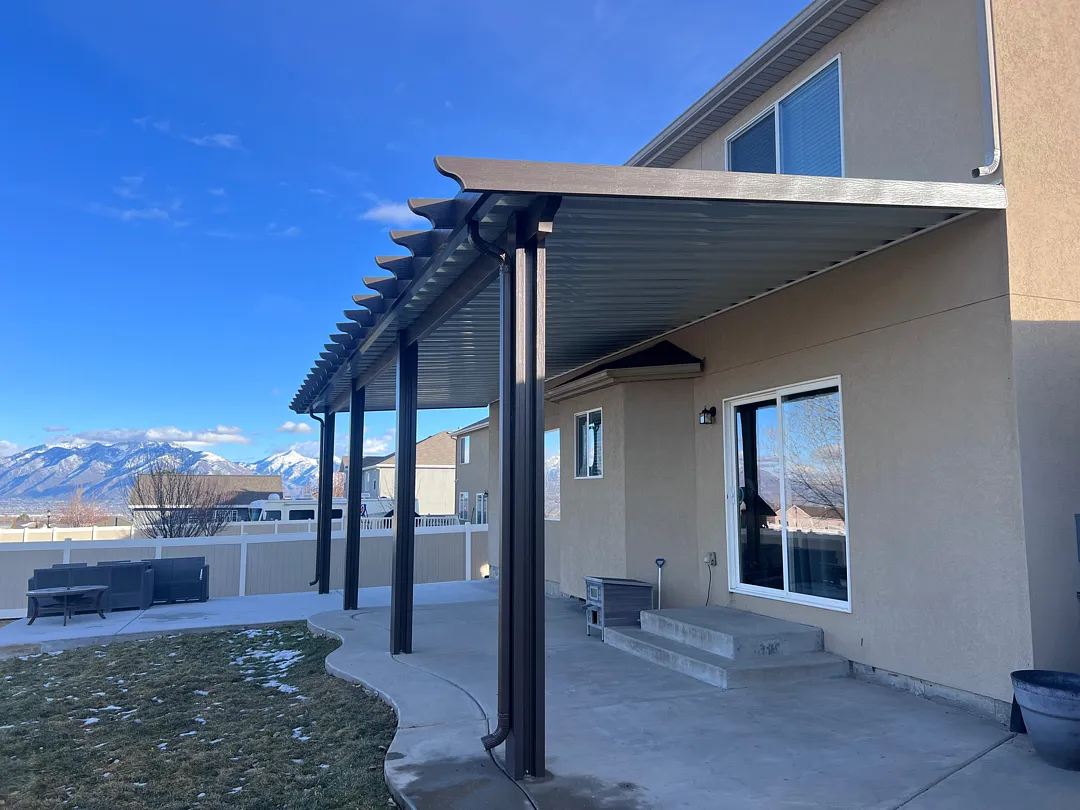 Durable 40x12 Steel Patio Cover Installation in Herriman UT