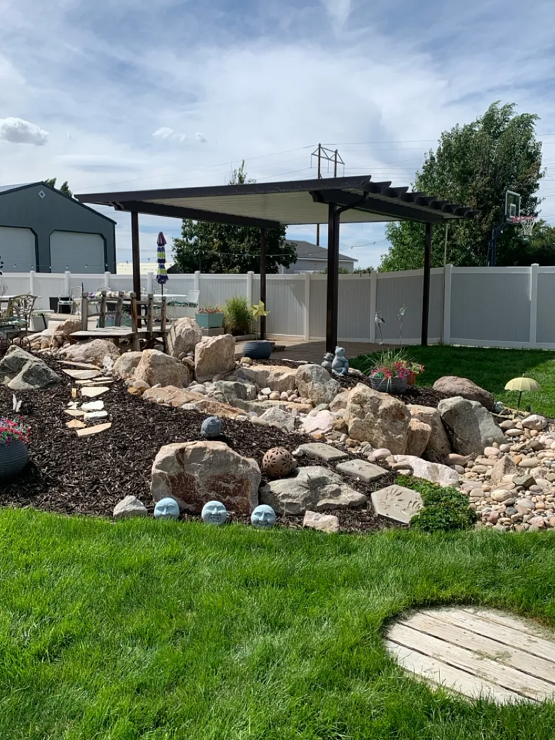 Patio Cover Installation with Footings and Top Wrap in Roy, UT