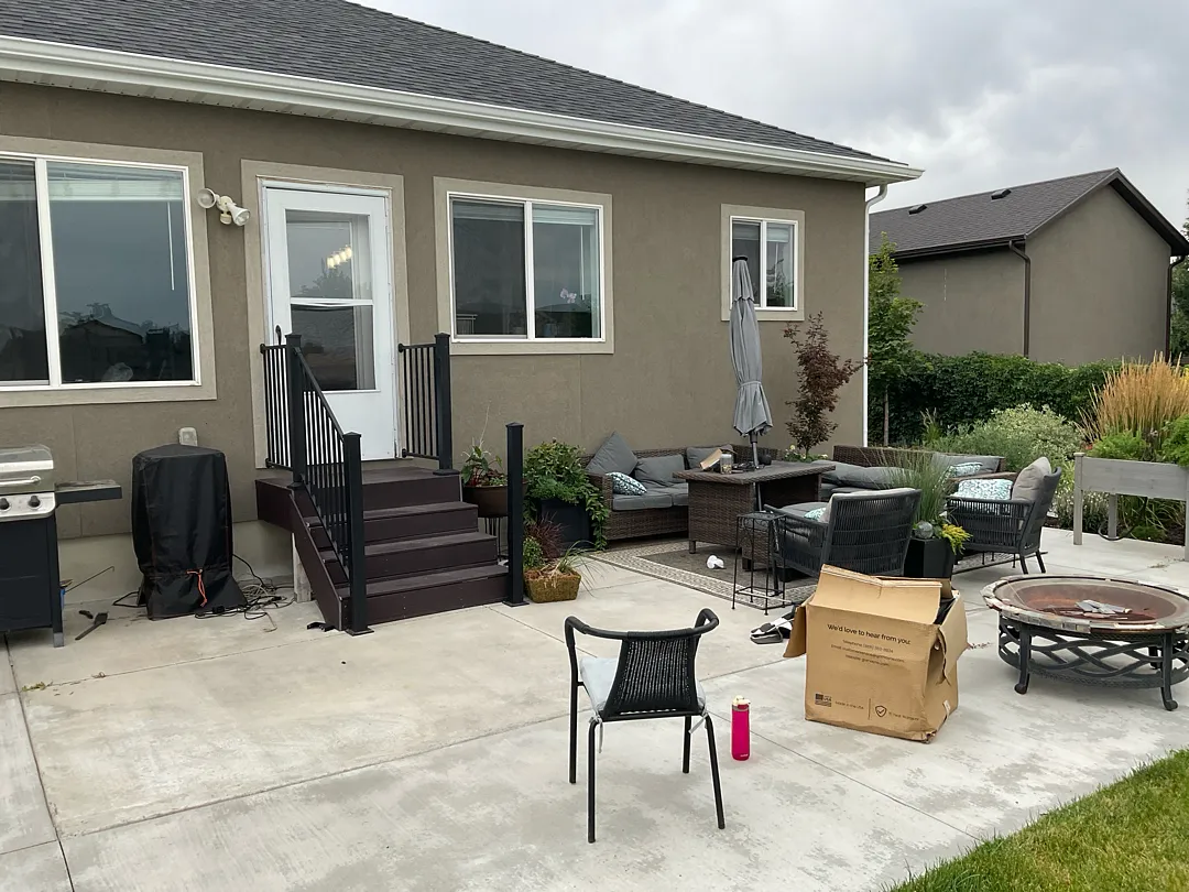 Elwood UT Patio Cover Installation with Drop Beam