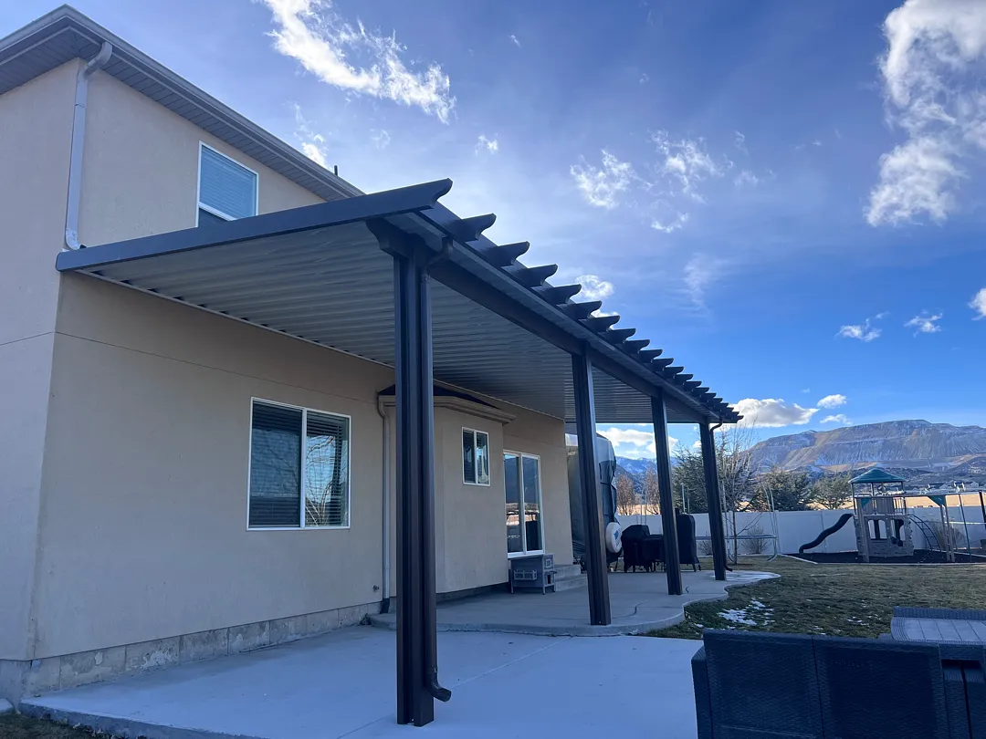 Durable 40x12 Steel Patio Cover Installation in Herriman UT
