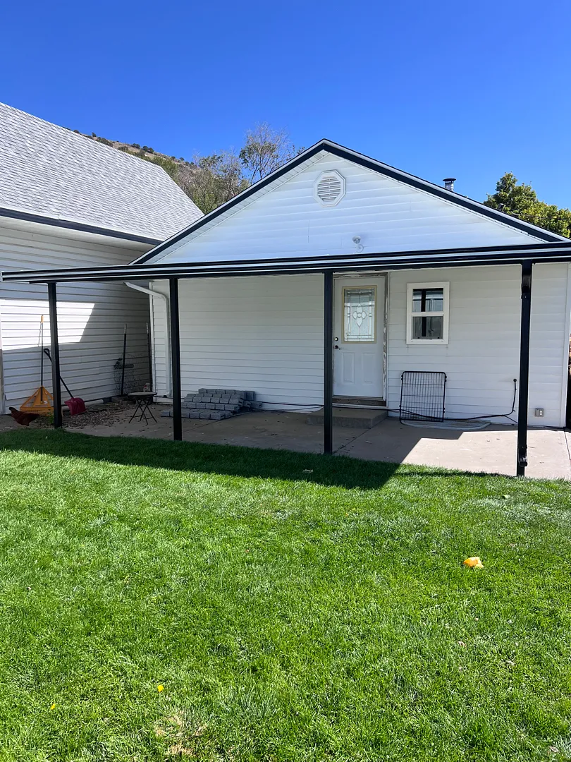 Modern Black-Trimmed 24x11 Steel Patio Cover in Morgan, UT