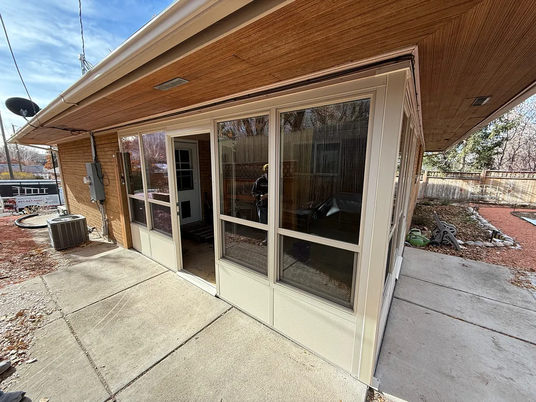 Almond Vinyl Fence and Window Installation in Ogden UT