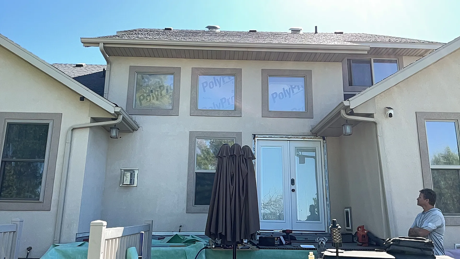 Stunning Black and Cream Steel Patio Cover in West Point